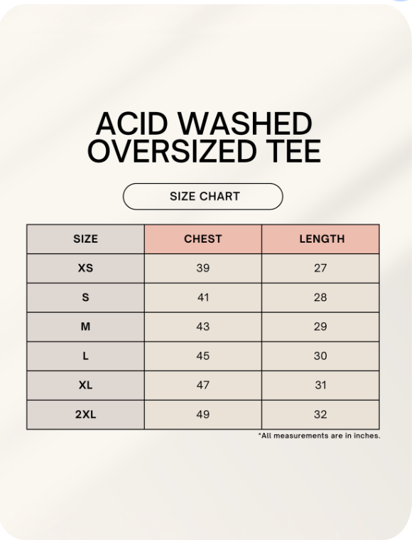 "Vyom-Shine"Unisex Acid Washed Oversized Tee