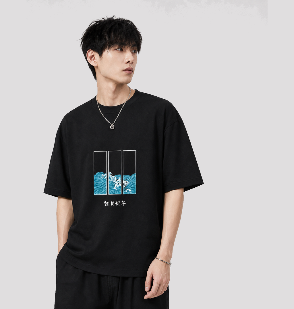 "Vyom-wave"Unisex Terry Oversized Tee