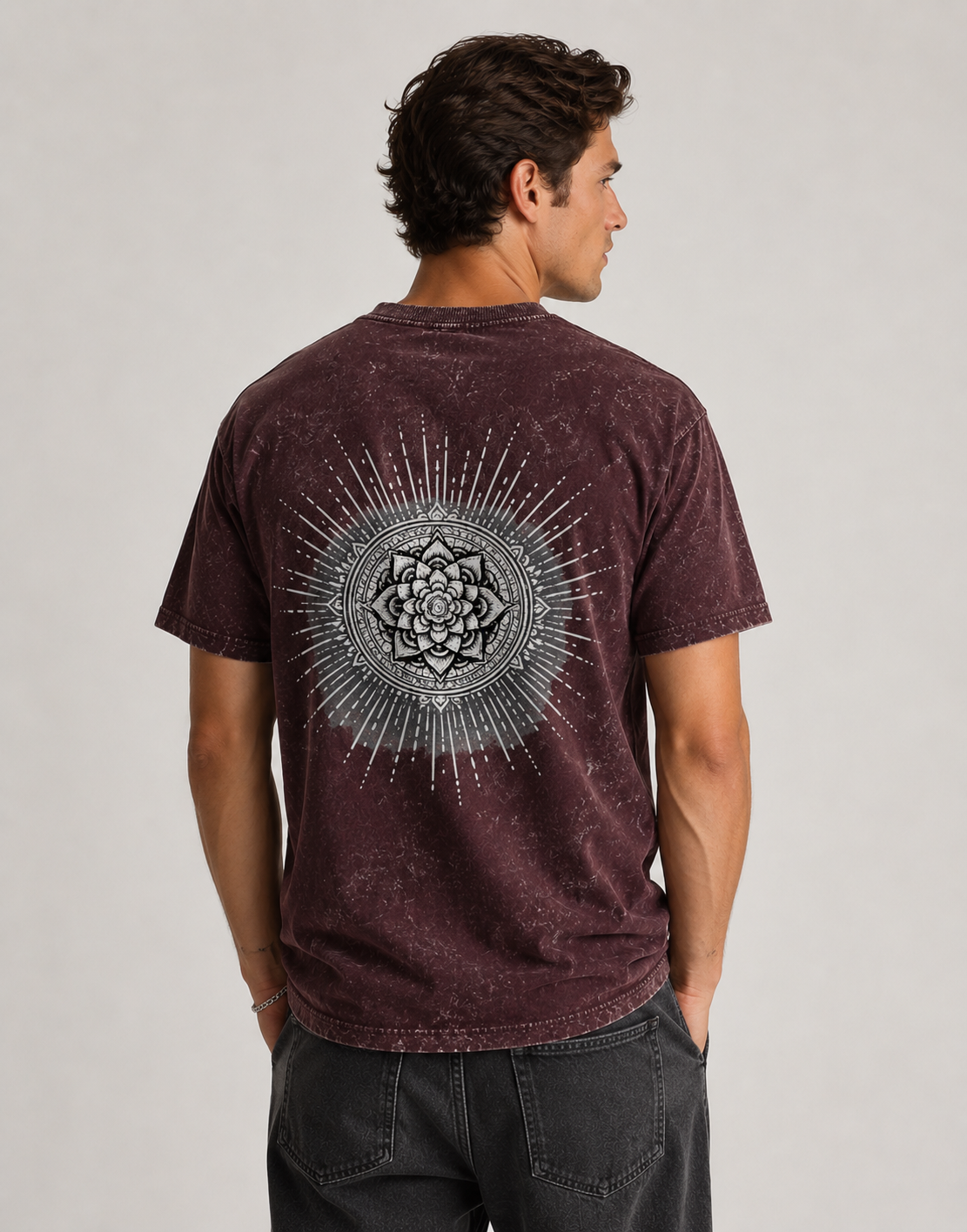 "VYOM-shine"Unisex Acid Washed Oversized Tee