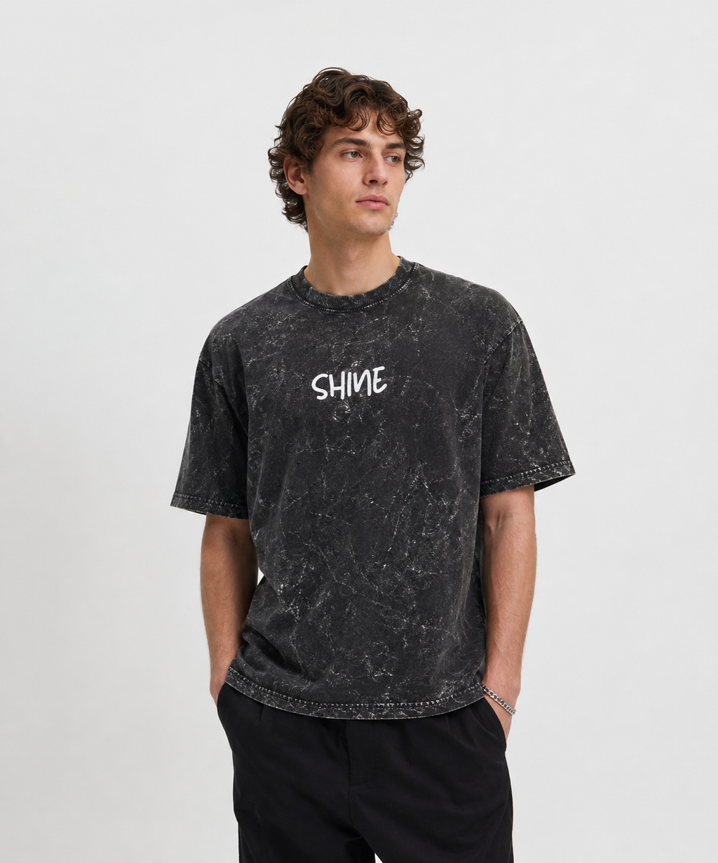 "Vyom-Shine"Unisex Acid Washed Oversized Tee