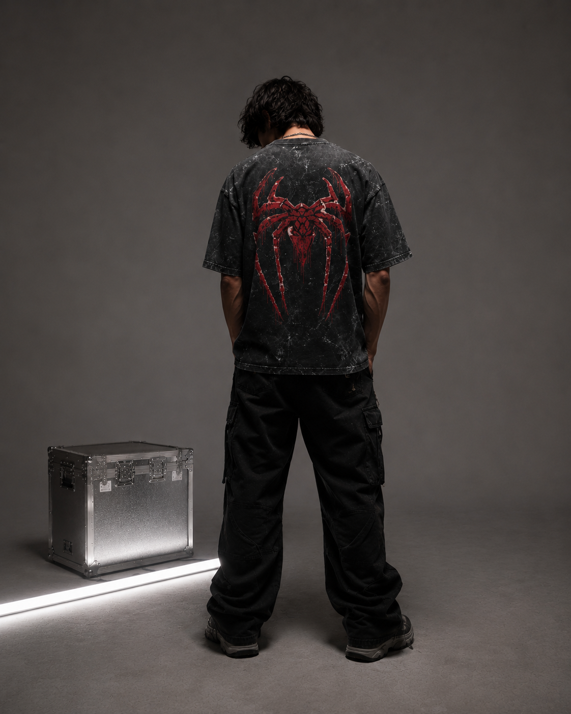 VYOM - SPIDER 2.0 | Unisex | Acid Washed Oversized Tee