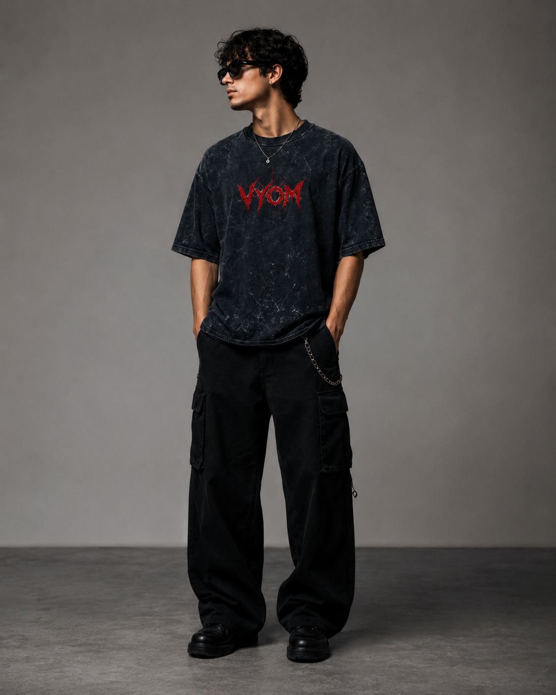 VYOM - SPIDER 2.0 | Unisex | Acid Washed Oversized Tee